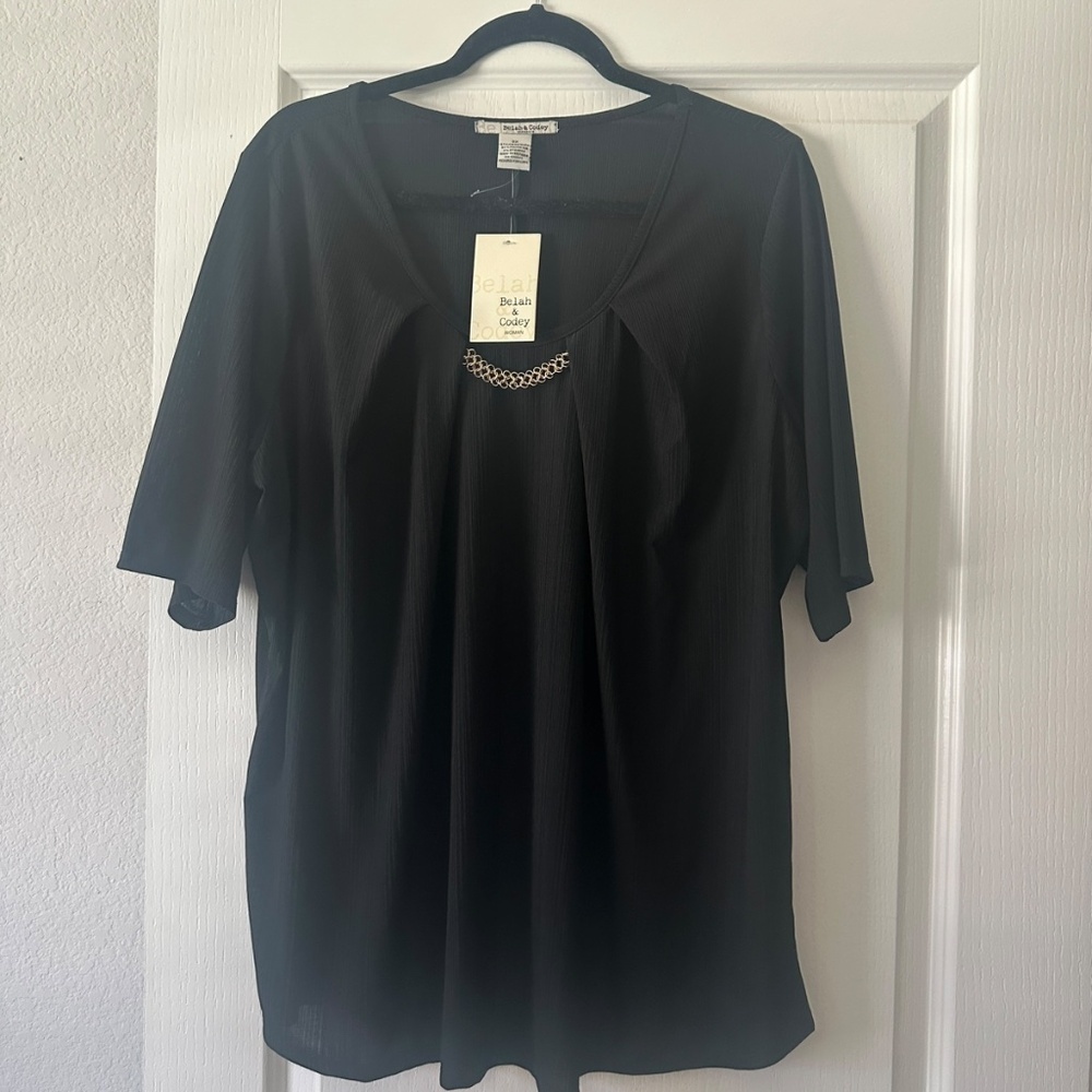 Belah & Codey Top Golden Chain Black 3X